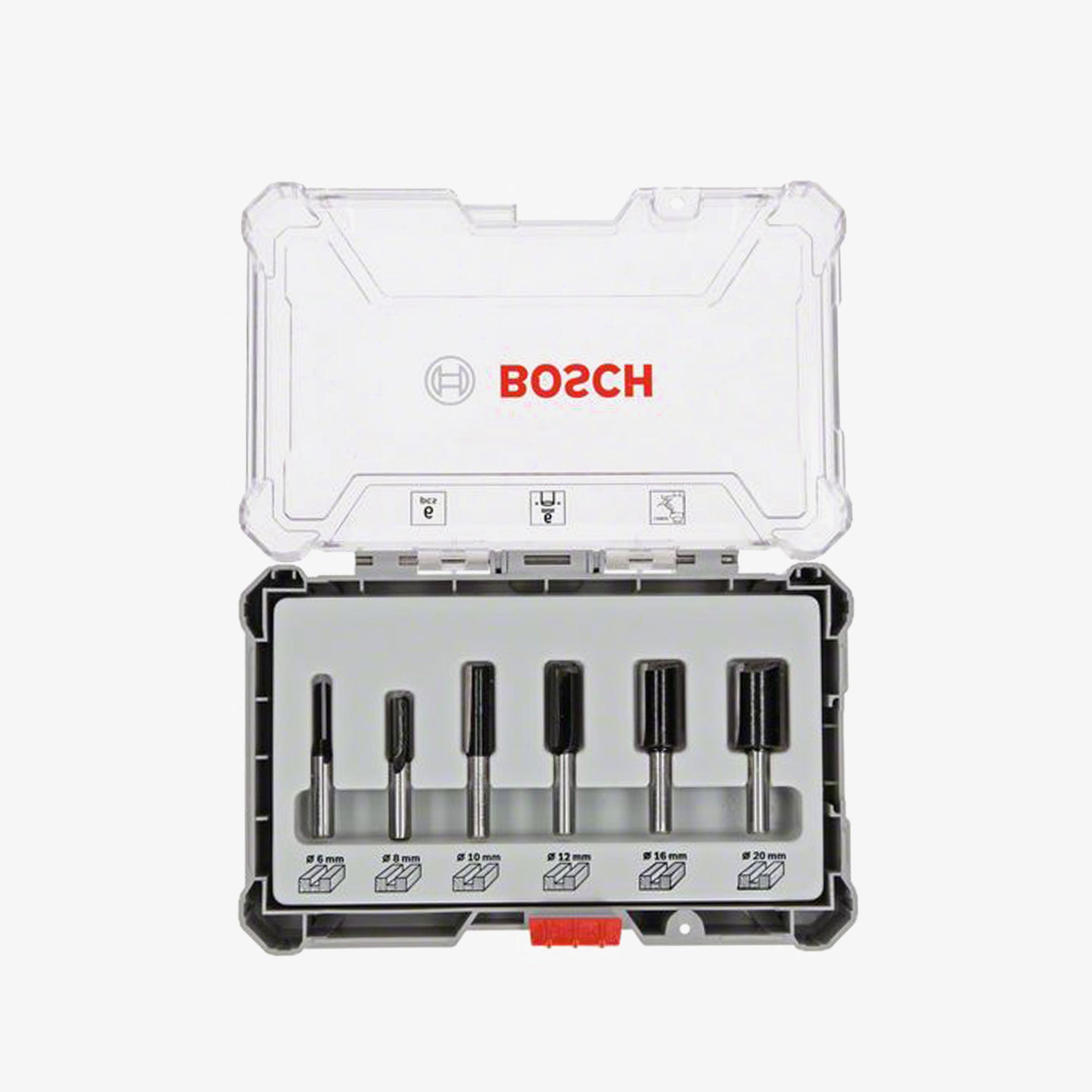 BOSCH 2607017465 Fräser-Set, 6-teilig, flach, 6 mm Bohrerhalter