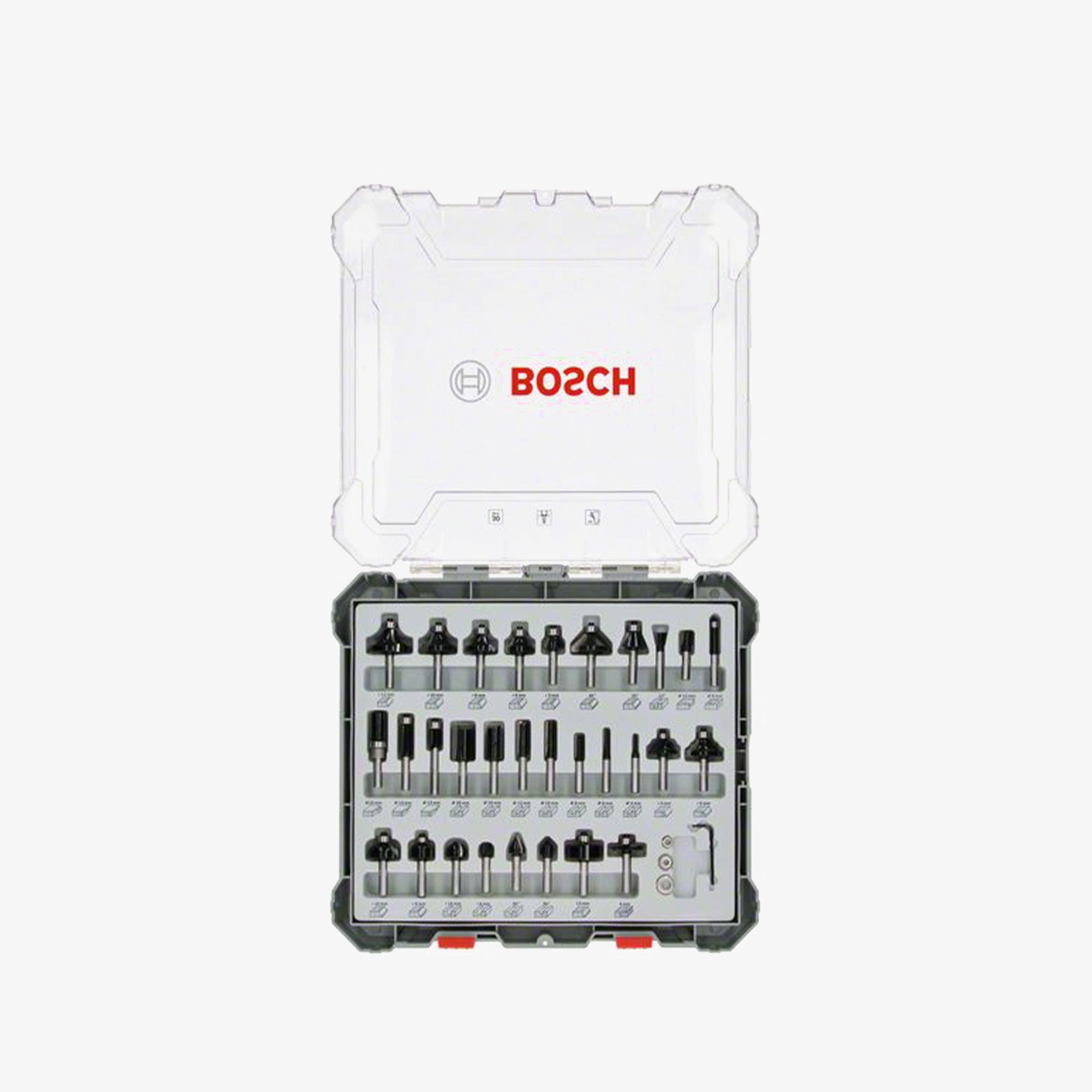 BOSCH 2607017475 Fräser-Set, 30-teilig, gemischt, 8 mm Schaft