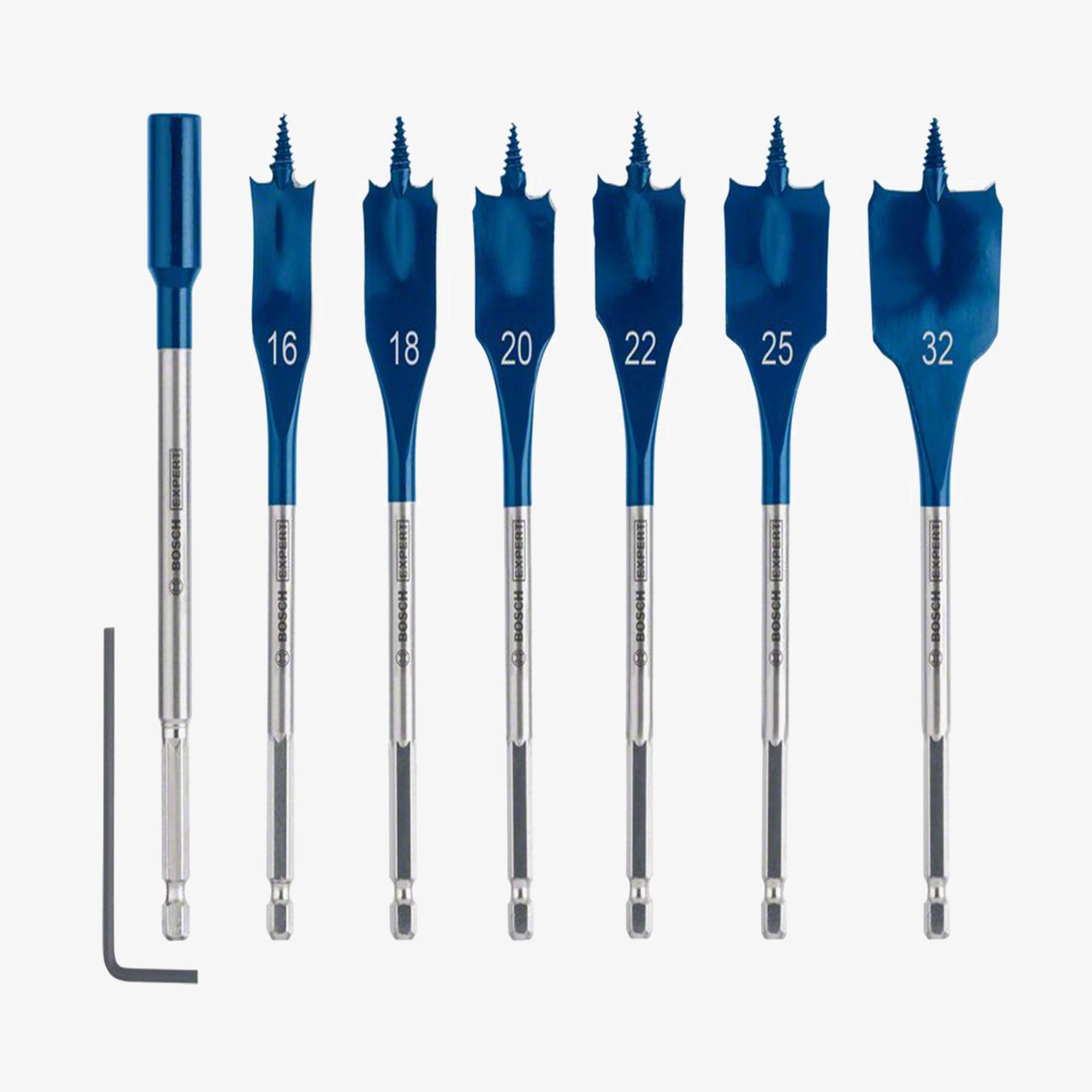 BOSCH 2608900334 Flat milling drill bit set EXPERT Self Cut Speed, 16/18/20/22/25/32 mm, 7 pcs.