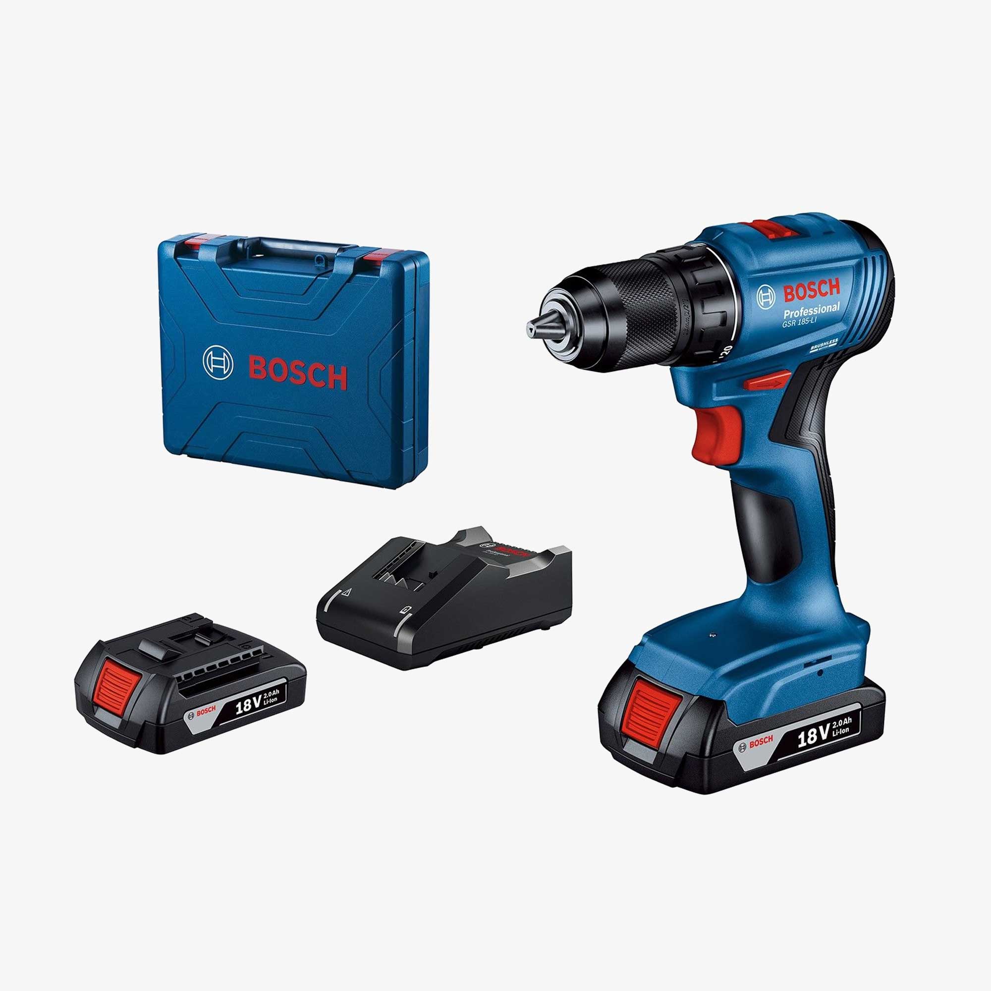 BOSCH 06019K3000 GSR 185-LI Akku-Bohrschrauber im Koffer