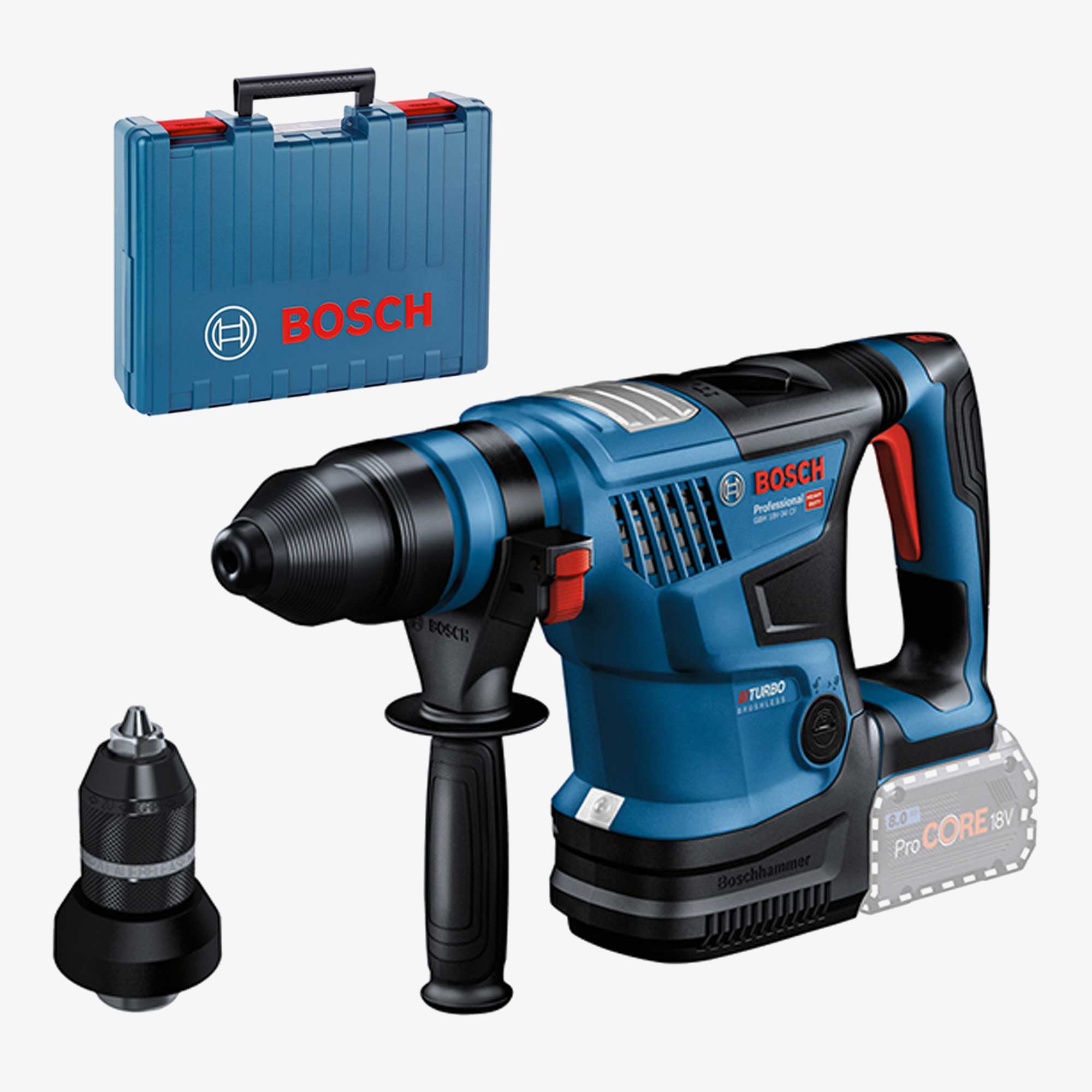 BOSCH 0611914021 GBH 18V-34 CF Akku-Bohrhammer BITURBO mit SDS plus System