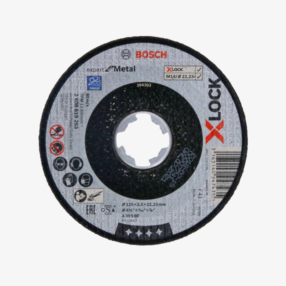 BOSCH 2608619253 Schneidbrett Expert for Metal X-LOCK 25 Stück 115 x 2,5 x 22,23 mm, gerader Schnitt