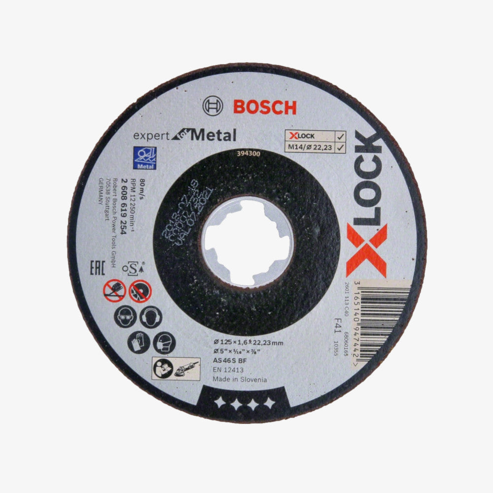 BOSCH 2608619254 Schneidbrett Expert for Metal X-LOCK 25 Stück 125 x 1,6 x 22,23 mm, gerader Schnitt