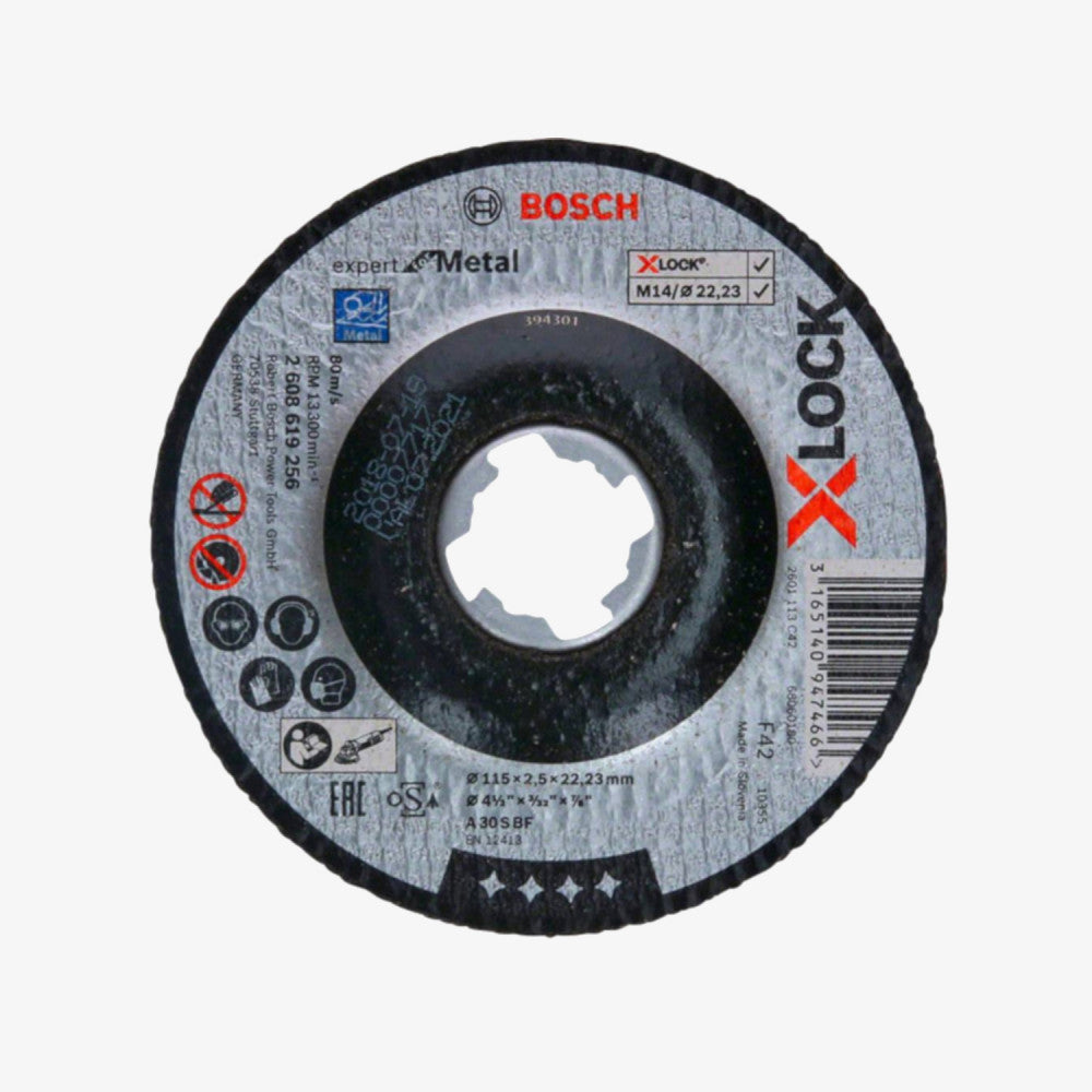 BOSCH 2608619256 Schneidbrett Expert for Metal X-LOCK 25 Stück 115 x 2,5 x 22,23 mm, vertiefter Schnitt