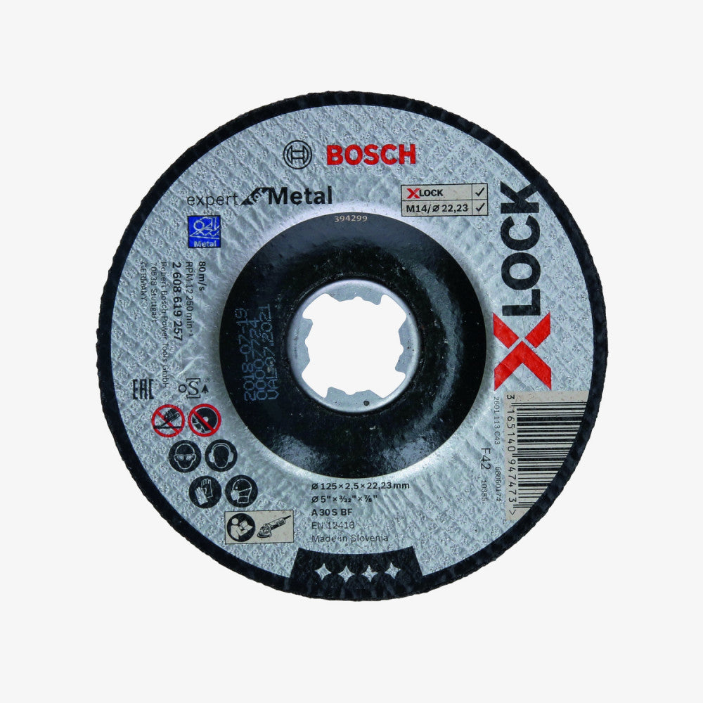 BOSCH 2608619257 Schneidbrett Expert for Metal X-LOCK 25 Stück 125 x 2,5 x 22,23 mm, vertiefter Schnitt