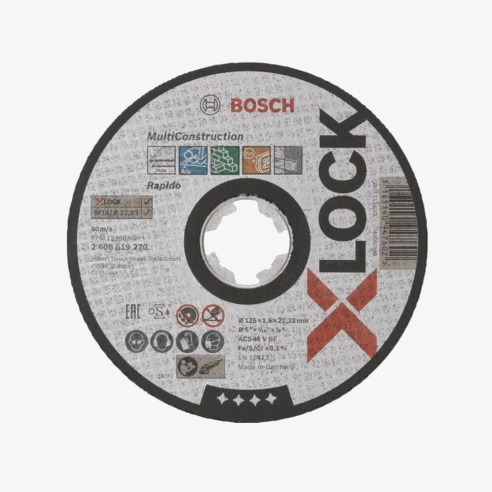 BOSCH 2608619270 Schneidplatte Multi Material X-LOCK 125 25 Stück x 1,6 x 22,23 mm, gerade schneidend