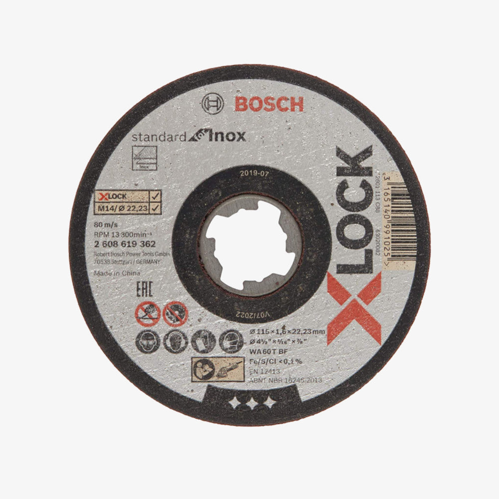 BOSCH 2608619362 Schneidebrett Standard für Inox X-LOCK 25 Stück 115 x 1,6 x 22,23 mm T41