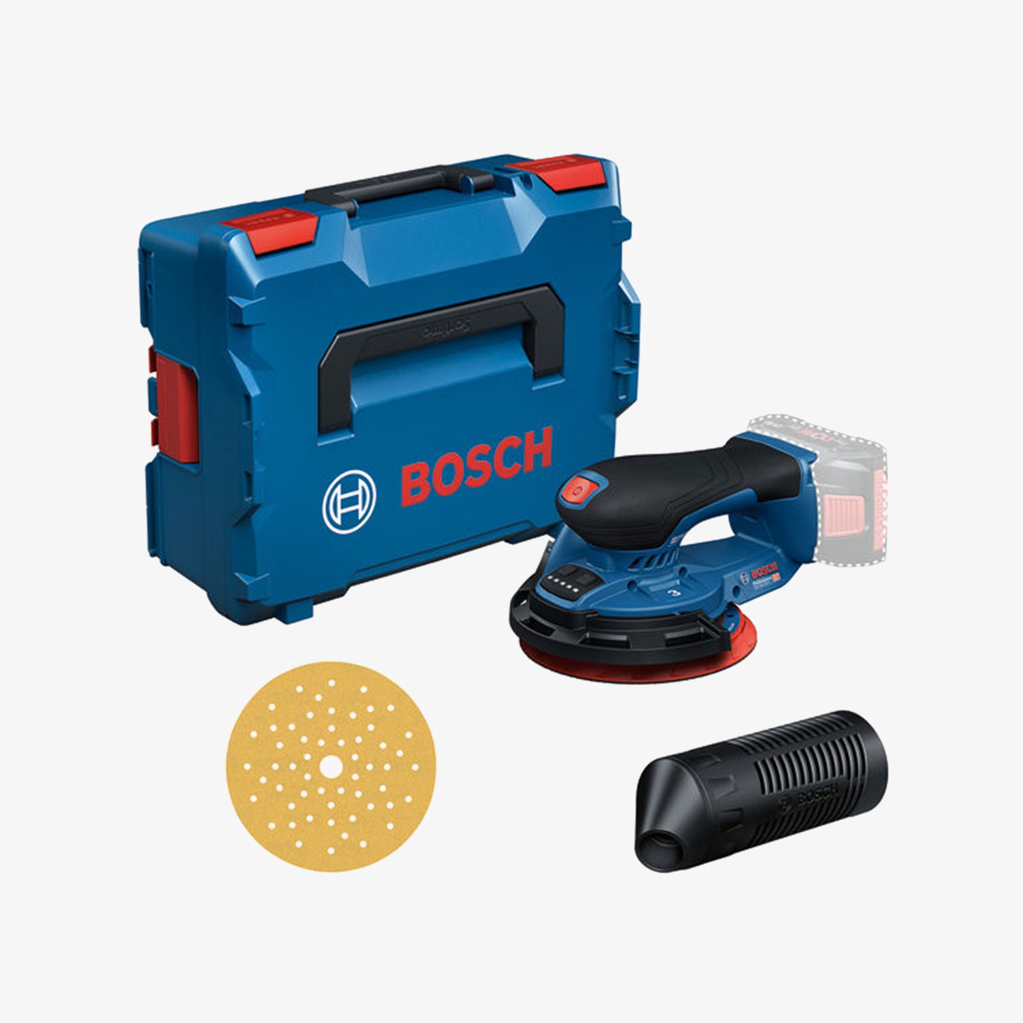 BOSCH 0601372903 GEX 18V-150-3 Akku-Exzenterschleifer in L-Boxx mit weiterem Zubehör