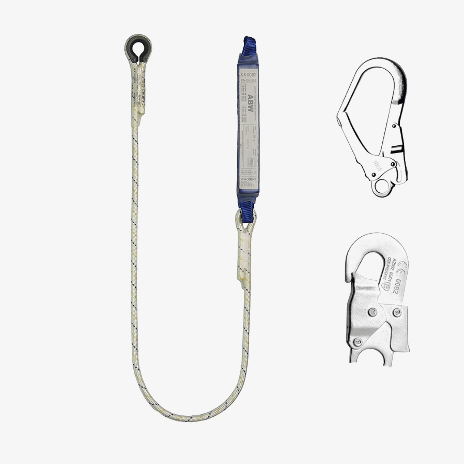 Prosect Rope PROTEKT Single rope with absorber and link – PROSCO