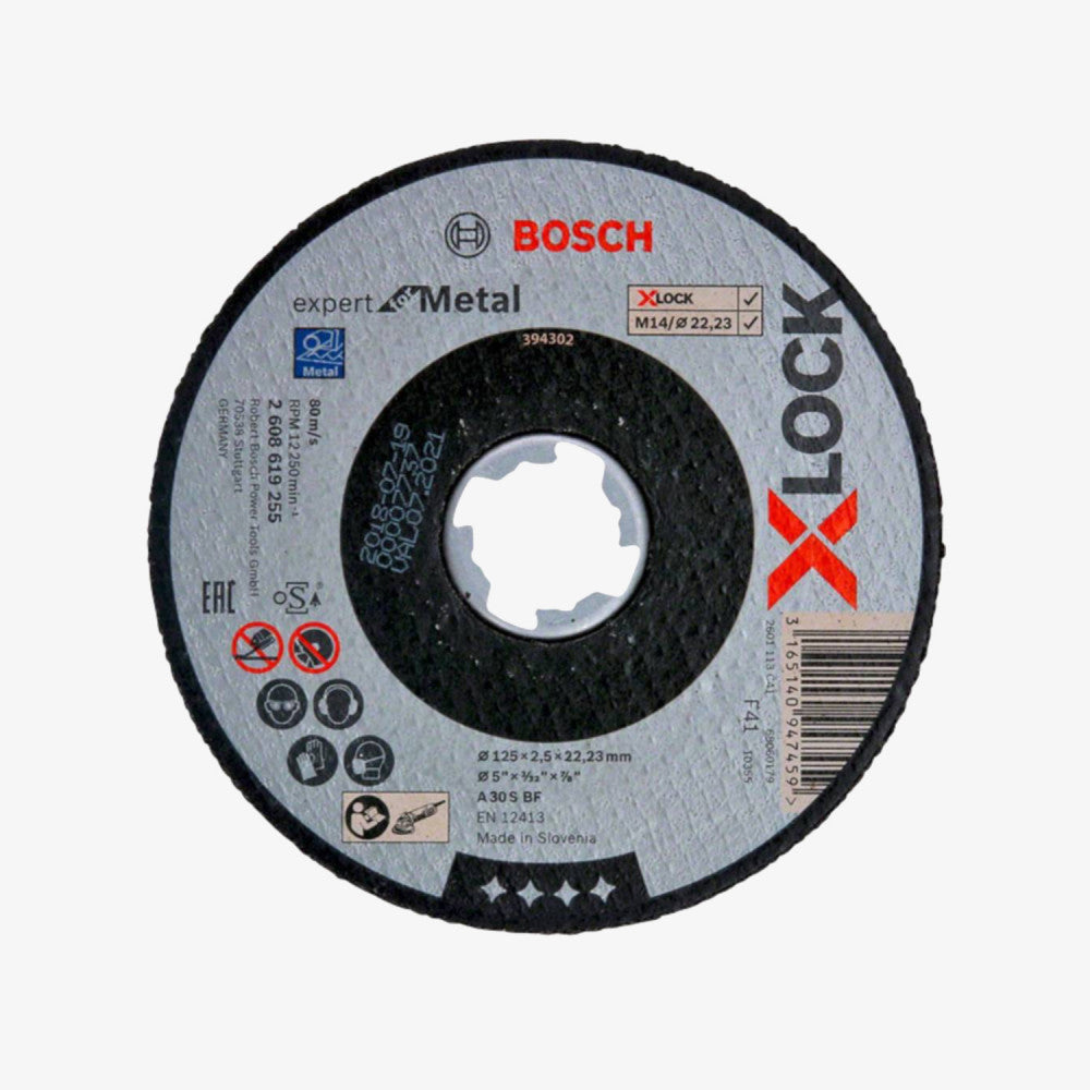 BOSCH 2608619255 Schneidbrett Expert for Metal X-LOCK 25 Stück 125 x 2,5 x 22,23 mm, gerader Schnitt
