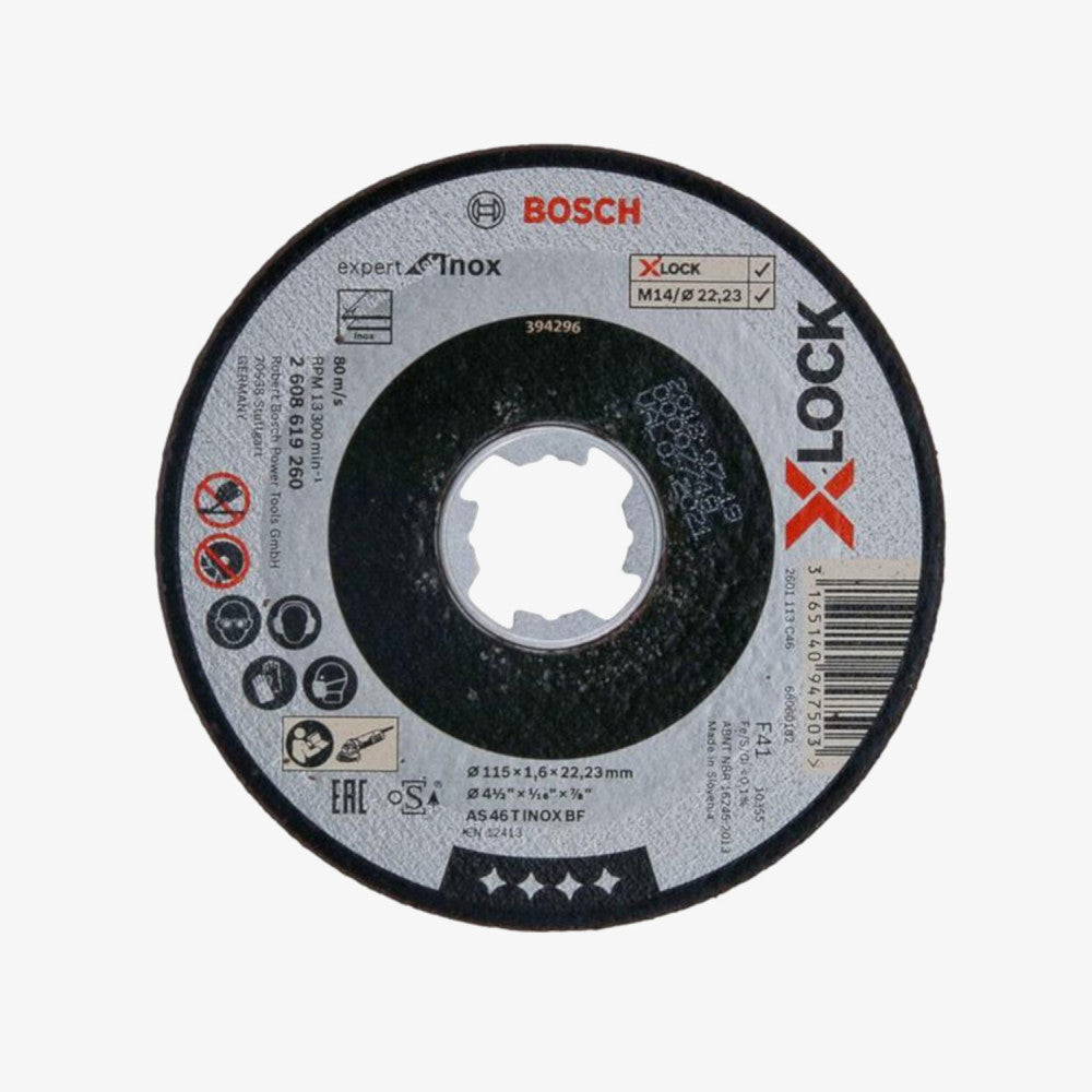 BOSCH 2608619260 Schneidbrett Expert für Inox X-LOCK 115 x 1,6 x 22,23, gerader Schnitt