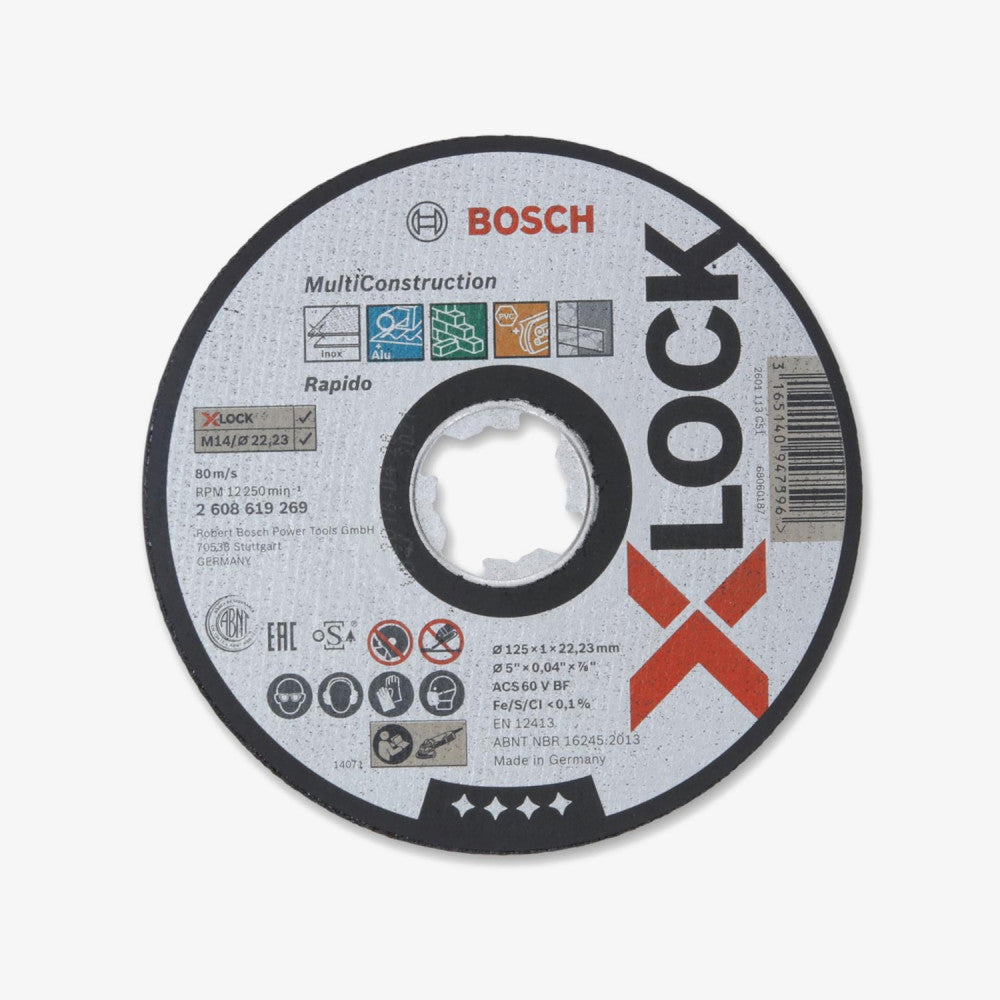 BOSCH 2608619269 Schneidebrett Multi Material X-LOCK 25 Stück 125 x 1 x 22,23 mm, gerader Schnitt
